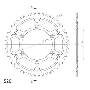 Rear sprocket SUPERSPROX STEALTH RST-808:49-GLD gold 49T, 520