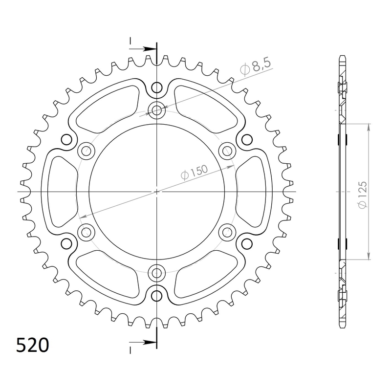 Rear sprocket SUPERSPROX STEALTH gold 48T, 520