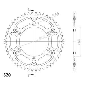 Rear sprocket SUPERSPROX STEALTH RST-990:48-ORG orange 48T, 520