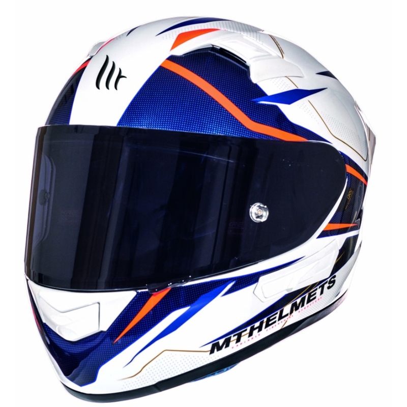 Integralny kask motocyklowy MT Kre Intrepid SV biały-fluo czerwony