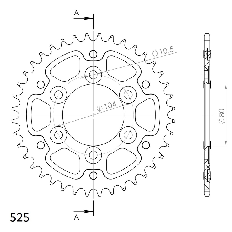 Rear sprocket SUPERSPROX STEALTH gold 40T, 525