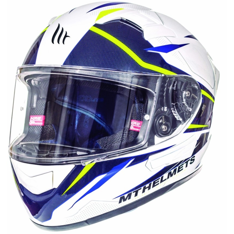 Integralny kask motocyklowy MT Kre Intrepid SV biały-fluo żółty