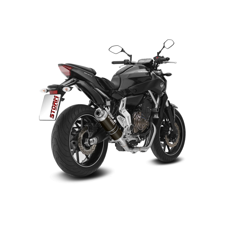 Full exhaust system 2x1 STORM GP Steel black for YAMAHA MT-07 700 2014-2024