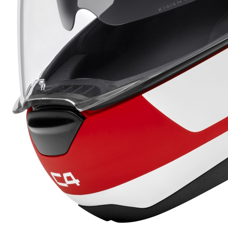 Szczękowy kask motocyklowy Schuberth C4 biało-czerwony wyprzedaż