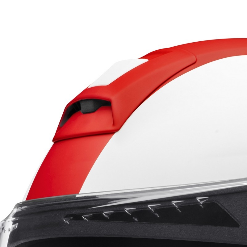Szczękowy kask motocyklowy Schuberth C4 biało-czerwony wyprzedaż