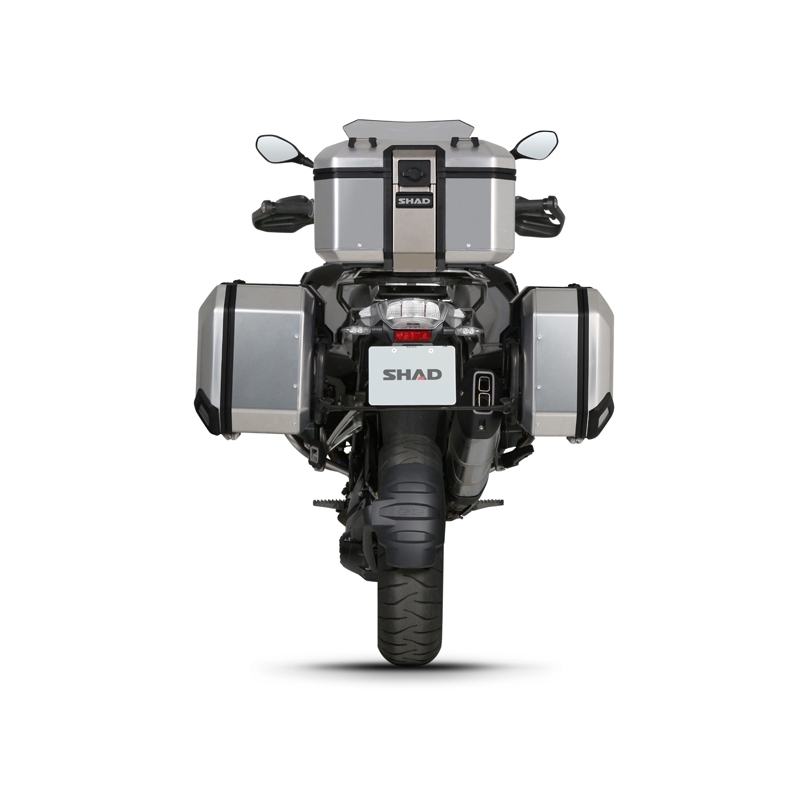 Complete set of aluminum cases SHAD TERRA, 37L topcase + 36L / 47L side cases, including mounting kit and plate SHAD R 1200 GS Adventure/ R 1250 GS Adventure