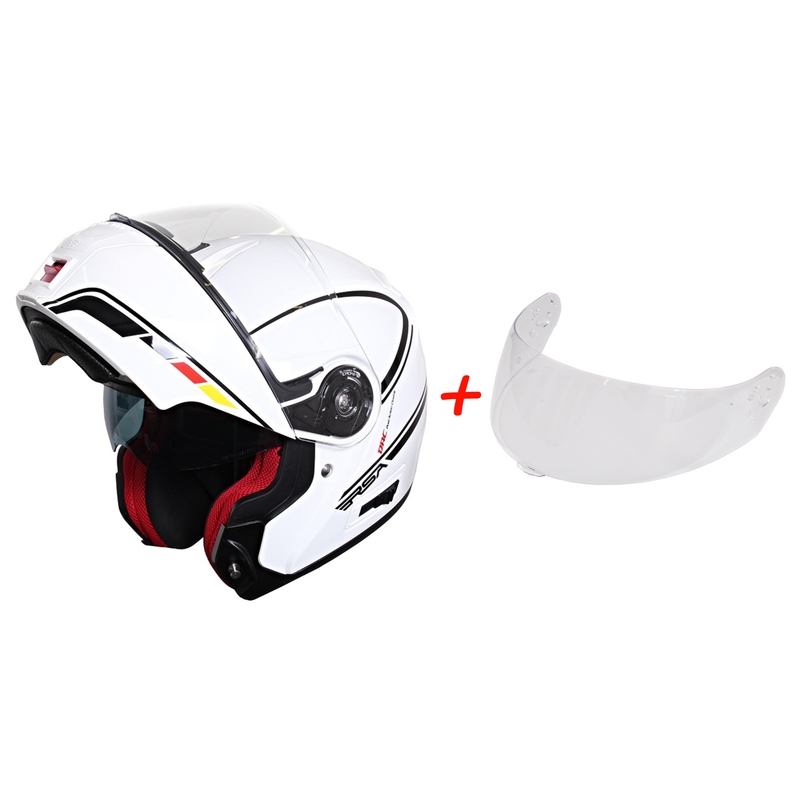 SET: Kask szczękowy RSA TR-01 + szyba przeźroczysta
