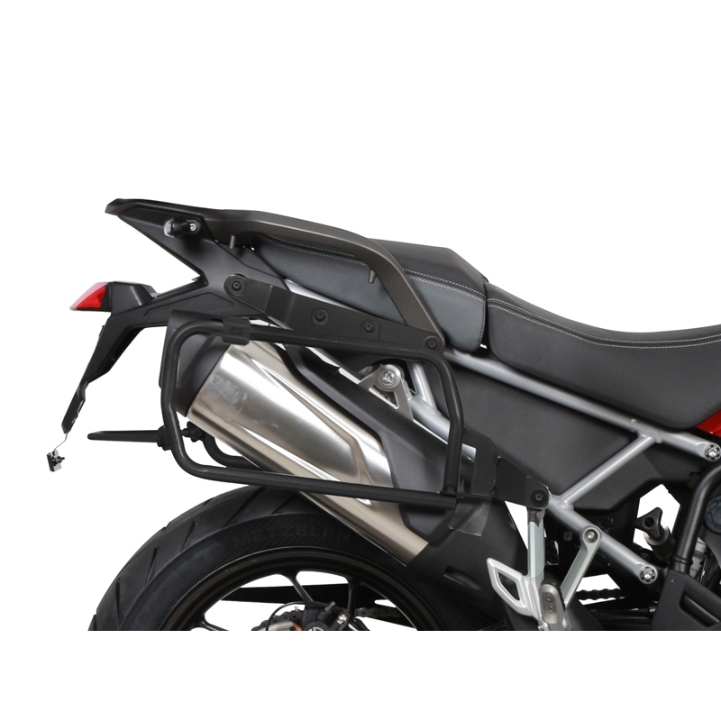 Complete set of black side aluminum cases 36L / 47L SHAD TERRA BLACK including mounting kit SHAD TRIUMPH Tiger 900