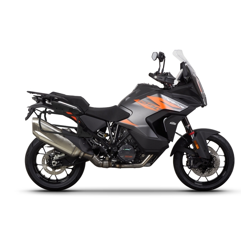 Complete set of black side aluminum cases 36L / 47L SHAD TERRA BLACK including mounting kit SHAD KTM Super Adventure 1290 (R, S)