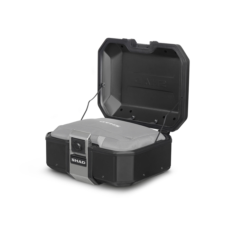 Complete set of black aluminum cases SHAD TERRA, 37L topcase + 36L / 47L side cases, including mounting kit and plate SHAD R 1200 GS Adventure/ R 1250 GS Adventure