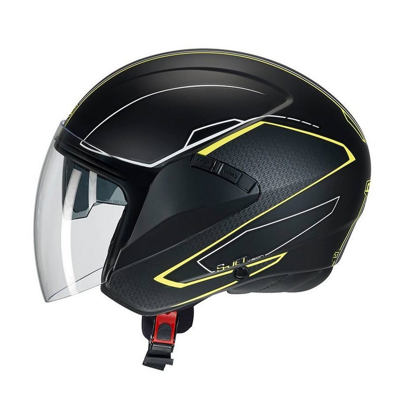 Otwarty kask CMS S-JET Vision czarno-fluo żółty
