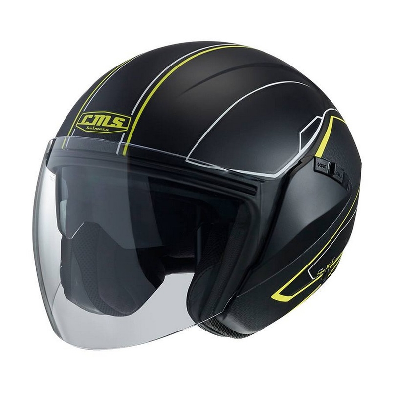 Otwarty kask CMS S-JET Vision czarno-fluo żółty