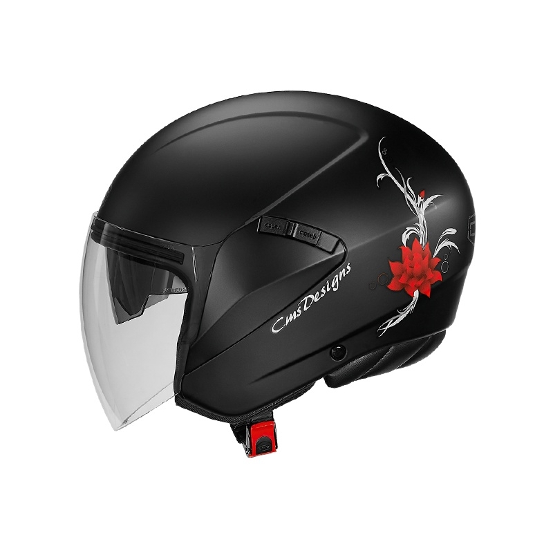 Otwarty kask CMS S-JET Rose czarno-czerwony