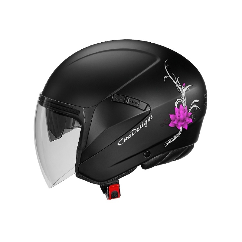 Otwarty kask CMS S-JET Rose czarno-różowy