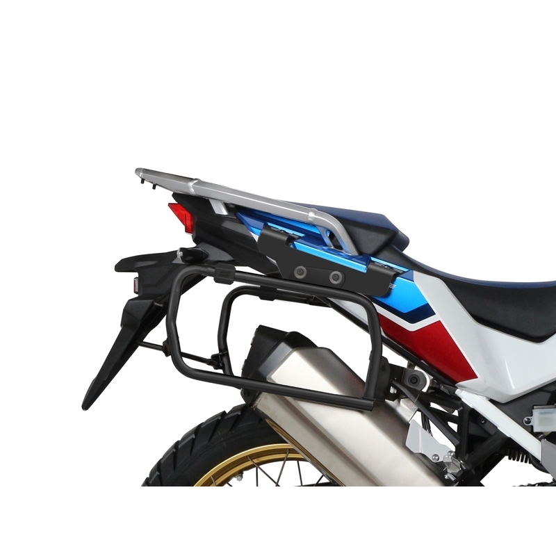 Complete set of black aluminum cases SHAD TERRA, 48L topcase + 36L / 47L side cases, including mounting kit and plate SHAD HONDA CRF 1100 Africa Twin