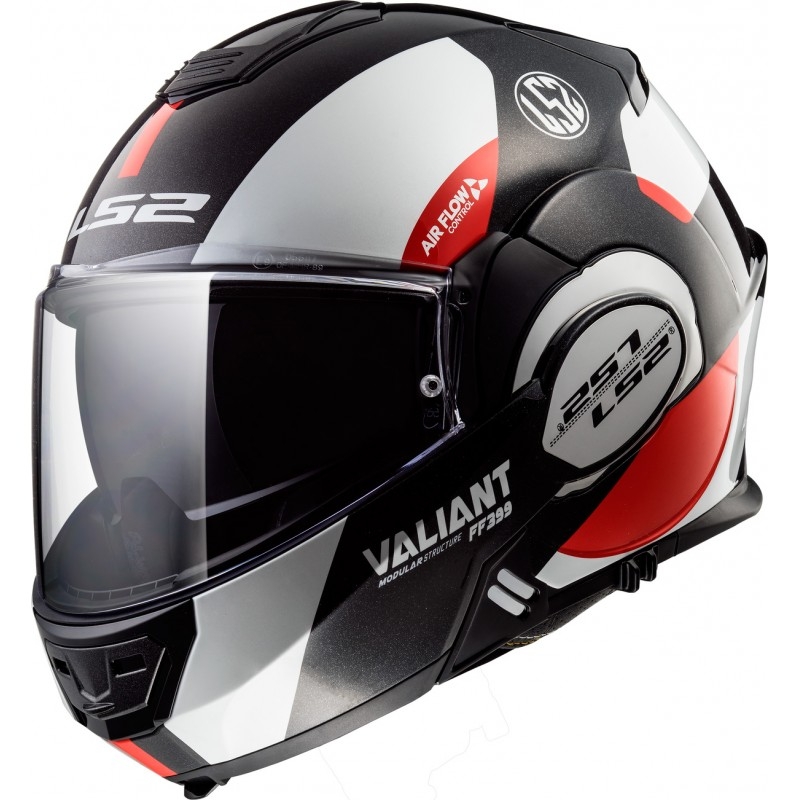 Kask z podnoszoną szczęką LS2 FF399 Valiant Avant biało-czarno-czerwony wyprzedaż