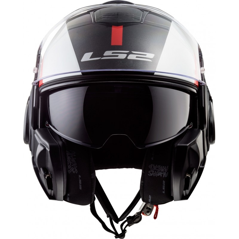 Kask z podnoszoną szczęką LS2 FF399 Valiant Avant biało-czarno-czerwony wyprzedaż