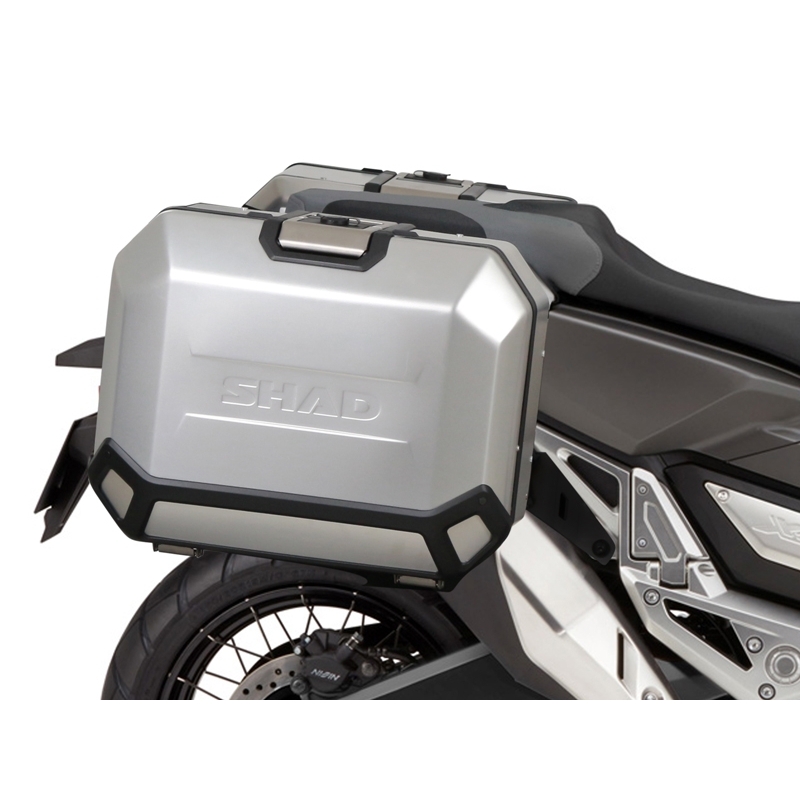 Complete set of 47L / 47L SHAD TERRA BLACK aluminum side cases, including mounting kit SHAD HONDA X-ADV 750