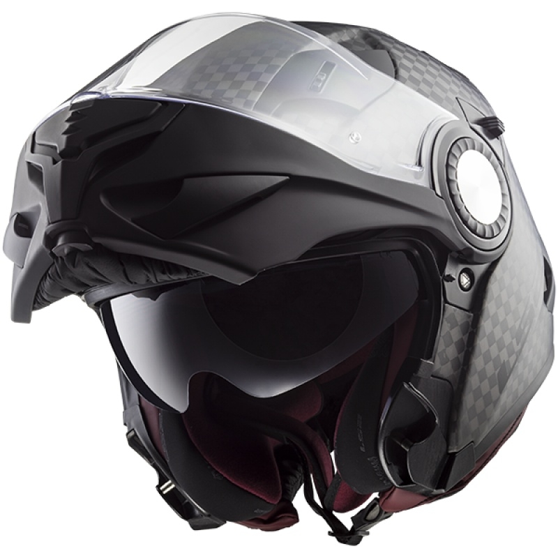 Szczękowy kask motocyklowy LS2 FF313 Vortex Solid Carbon wyprzedaż