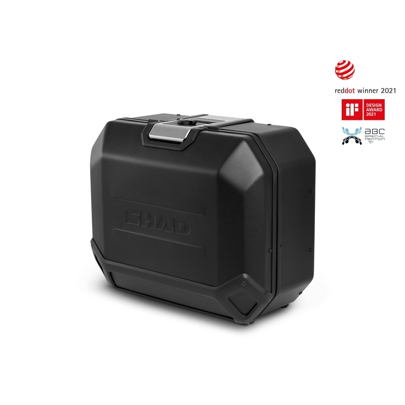 Complete set of aluminum cases SHAD TERRA BLACK, 48L topcase + 36L / 36L side cases, including mounting kit and plate SHAD SUZUKI DL 1000 V-Strom/ DL 1050 V-Strom