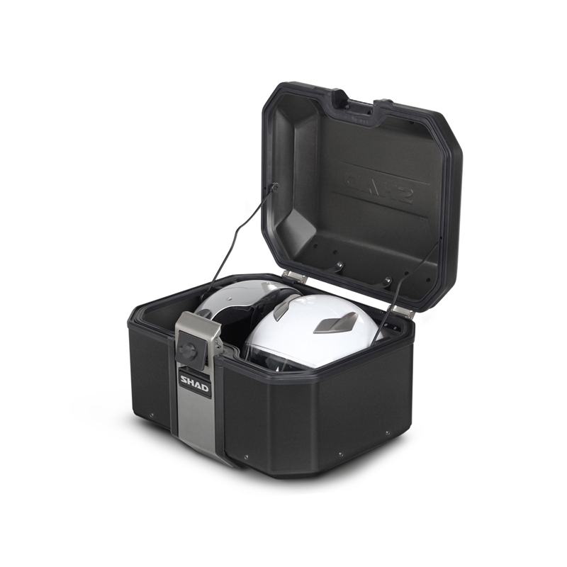 Complete set of aluminum cases SHAD TERRA BLACK, 48L topcase + 36L / 36L side cases, including mounting kit and plate SHAD SUZUKI DL 1000 V-Strom/ DL 1050 V-Strom