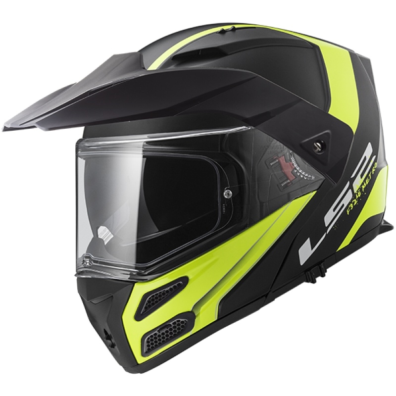 Szczękowy kask motocyklowy LS2 FF324 Metro EVO Rapid czarno-fluo żółty wyprzedaż