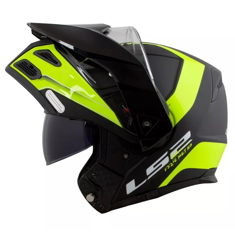 Szczękowy kask motocyklowy LS2 FF324 Metro EVO Rapid czarno-fluo żółty wyprzedaż