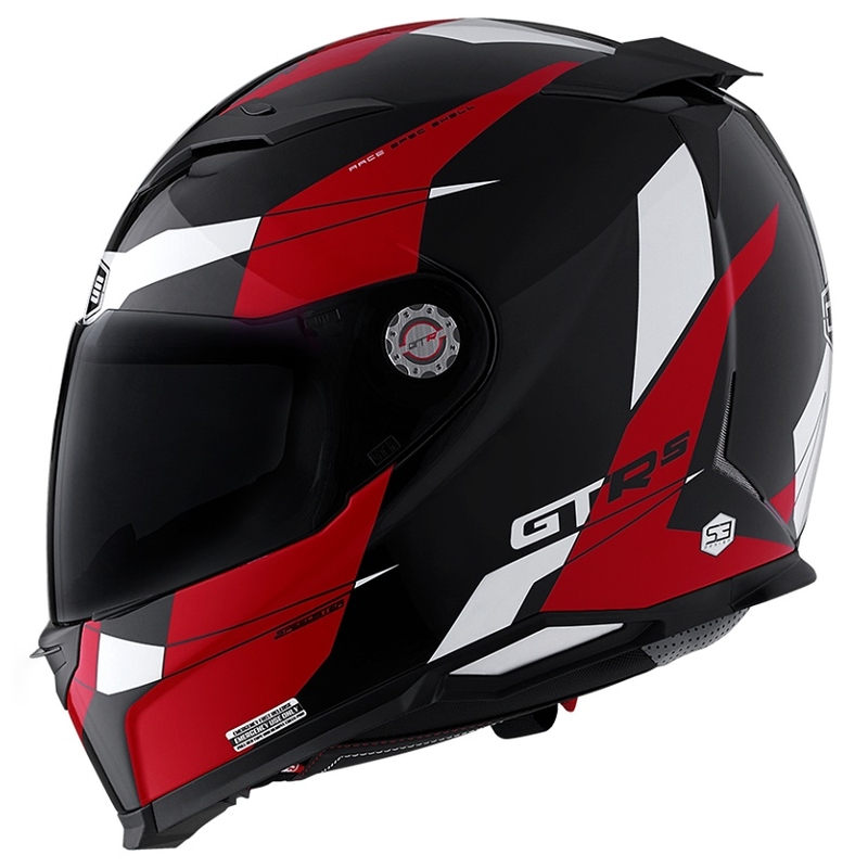 Kask integralny CMS GTRS Speedster czarno-czerwono-biały
