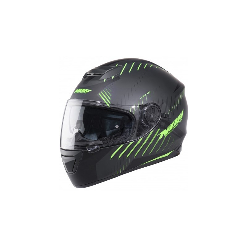 Integralny kask motocyklowy NOX N301 RIM czarny matowy-fluo zielony wyprzedaż