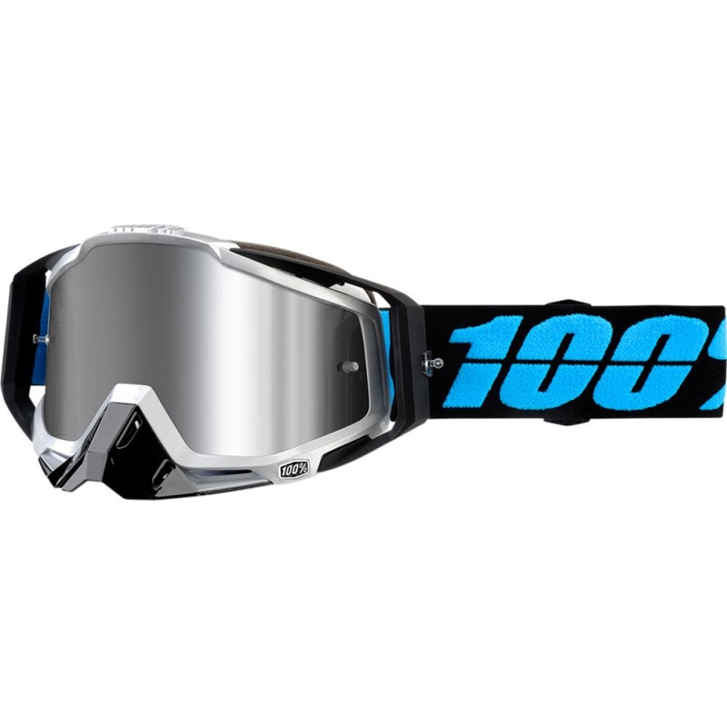 Gogle 100% Racecraft PLUS Daffed czarno-turkusowe (srebrna szyba)
