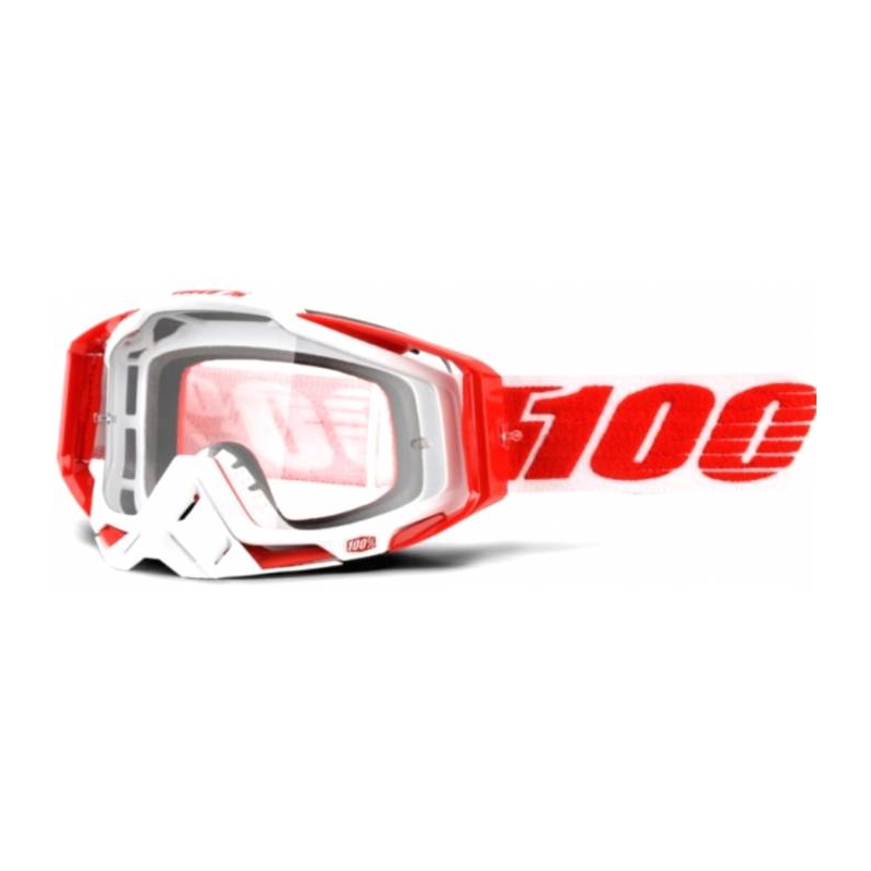 Gogle 100% Racecraft Bilal czerwono-białe (przezroczysta szyba)