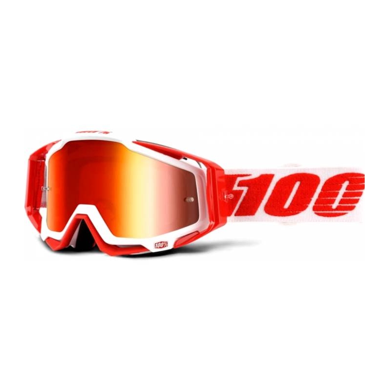 Gogle 100% Racecraft Bilal czerwone (czerwona chrom szyba, przezroczysta szyba)