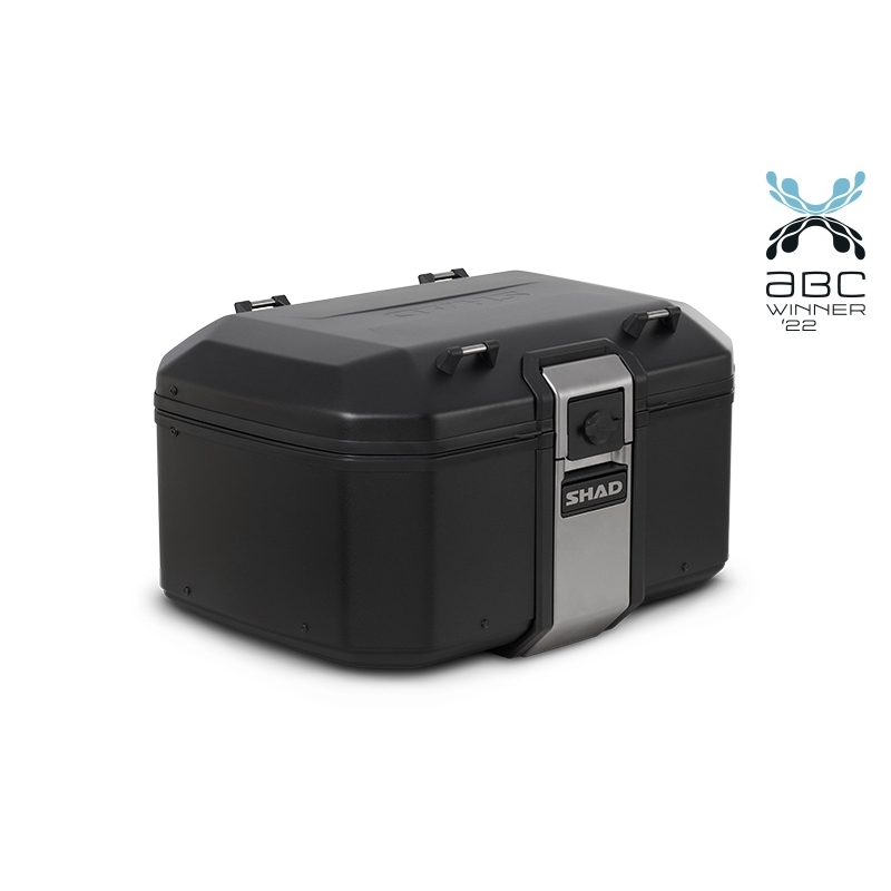 Complete set of SHAD TERRA TR40 adventure saddlebags and SHAD TERRA BLACK aluminium 55L topcase, including mounting kit SHAD Harley Davidson Pan America 1250