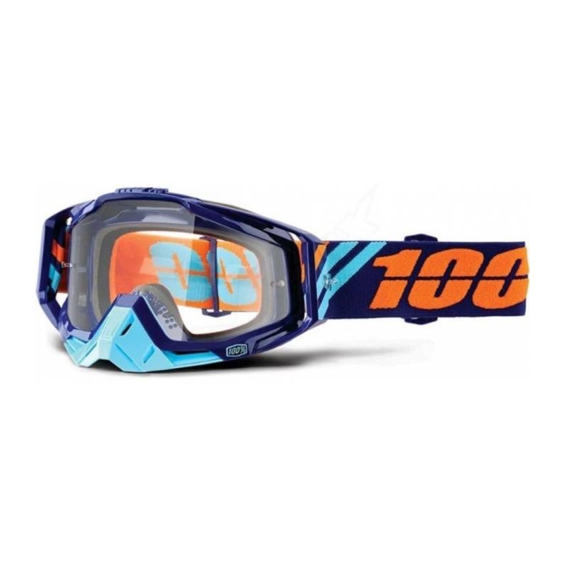 Gogle 100% Racecraft Calculus Navy niebiesko-turkusowe (przezroczysta szyba)