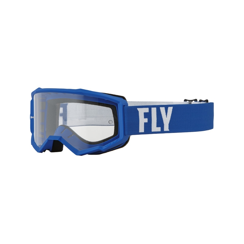 Gogle motocrossowe FLY Racing Focus biało-niebieskie (przezroczyste pleksi)