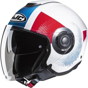 Otwarty kask motocyklowy HJC i40N Pyle MC21 czerwono-niebiesko-biały