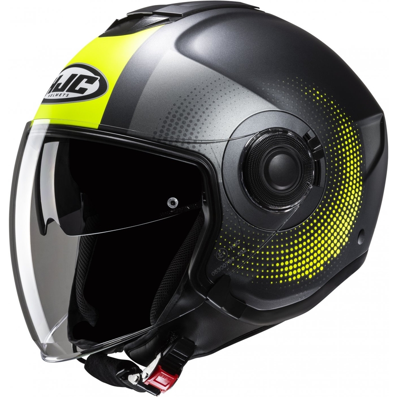 Otwarty kask motocyklowy HJC i40N Pyle MC3HSF szary-fluo żółty