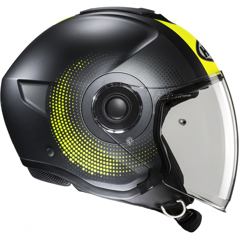 Otwarty kask motocyklowy HJC i40N Pyle MC3HSF szary-fluo żółty