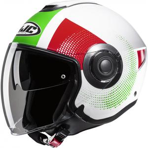 Otwarty kask motocyklowy HJC i40N Pyle MC41 czerwono-zielono-biały