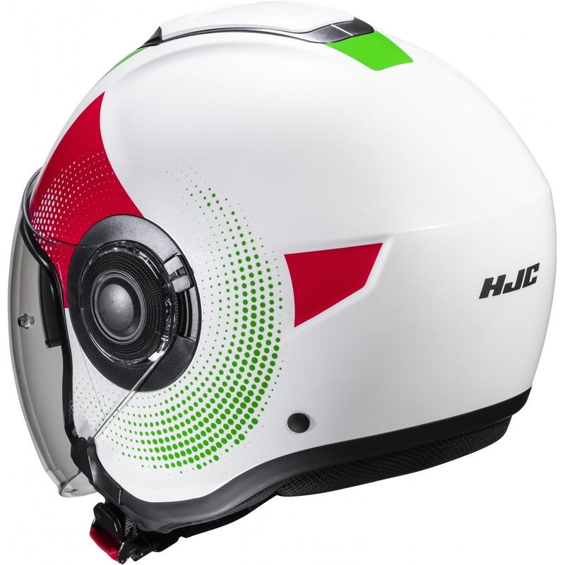 Otwarty kask motocyklowy HJC i40N Pyle MC41 czerwono-zielono-biały