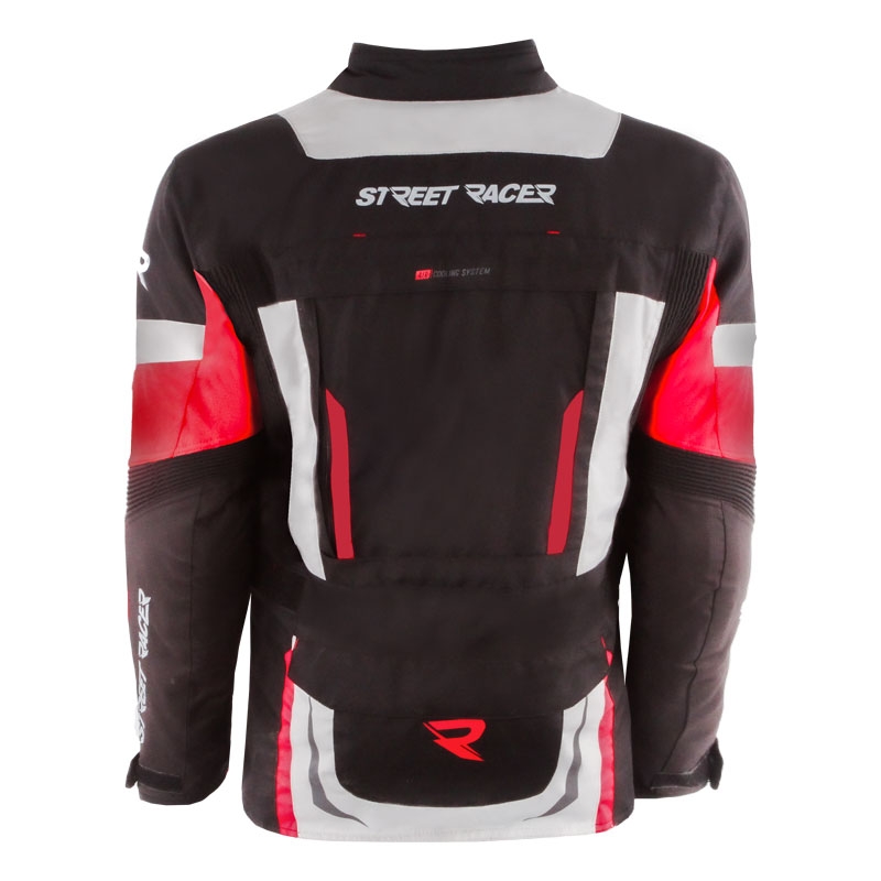 Kurtka motocyklowa Street Racer Hilax czarno-szaro-czerwona