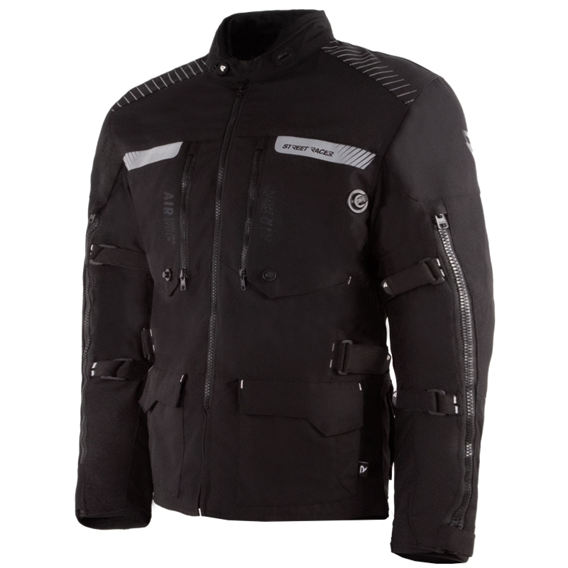 Kurtka motocyklowa Street Racer All Season w kolorze czarnym