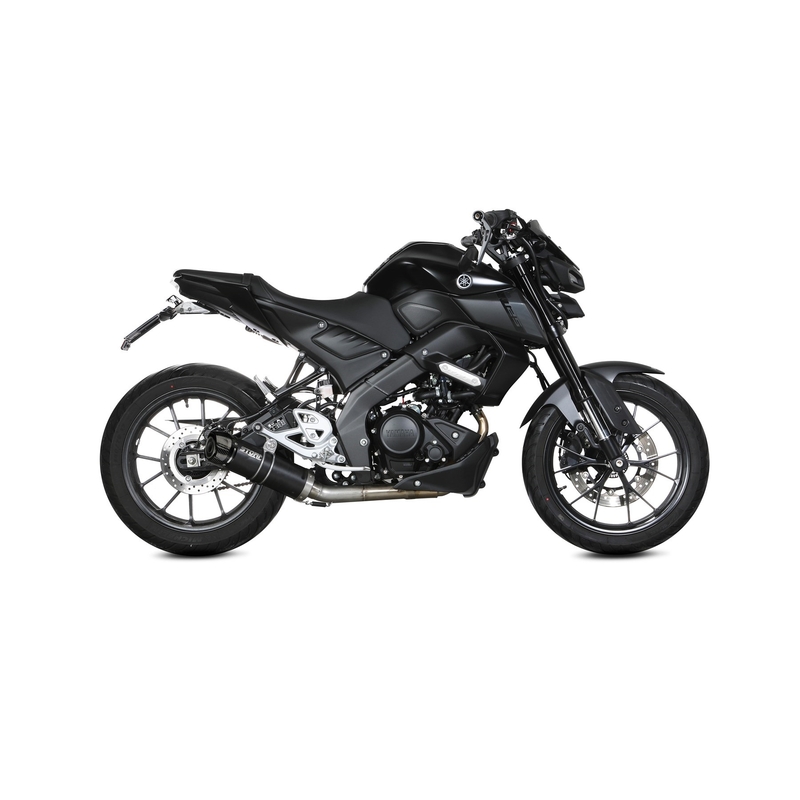 Full exhaust system 1x1 STORM GP Black with carbon cap for YAMAHA YZF-R 125 2019-2026, YAMAHA MT 125 2015-2024