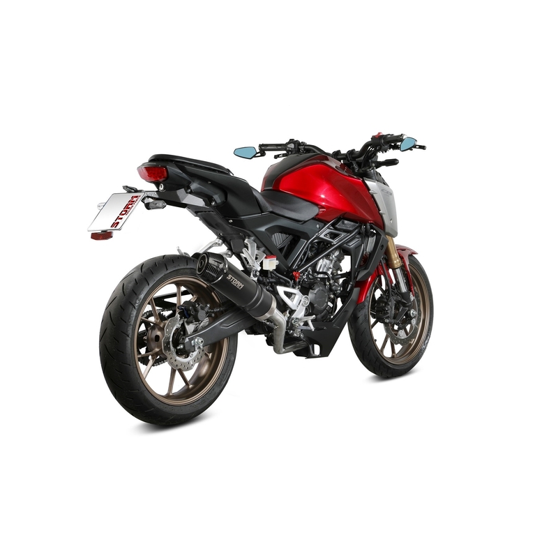 Full exhaust system 1x1 STORM GP Black with carbon cap