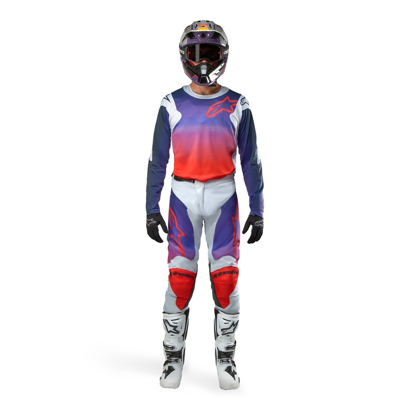 Koszulka motocrossowa Alpinestars Racer Hoen w kolorze szaro-niebiesko-pomarańczowym