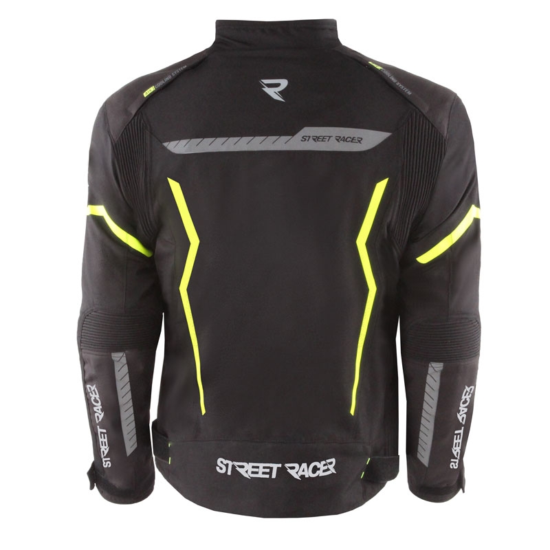 Kurtka motocyklowa Street Racer Flex w kolorze czarno-fluo żółtym