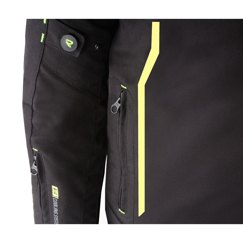 Kurtka motocyklowa Street Racer Flex w kolorze czarno-fluo żółtym