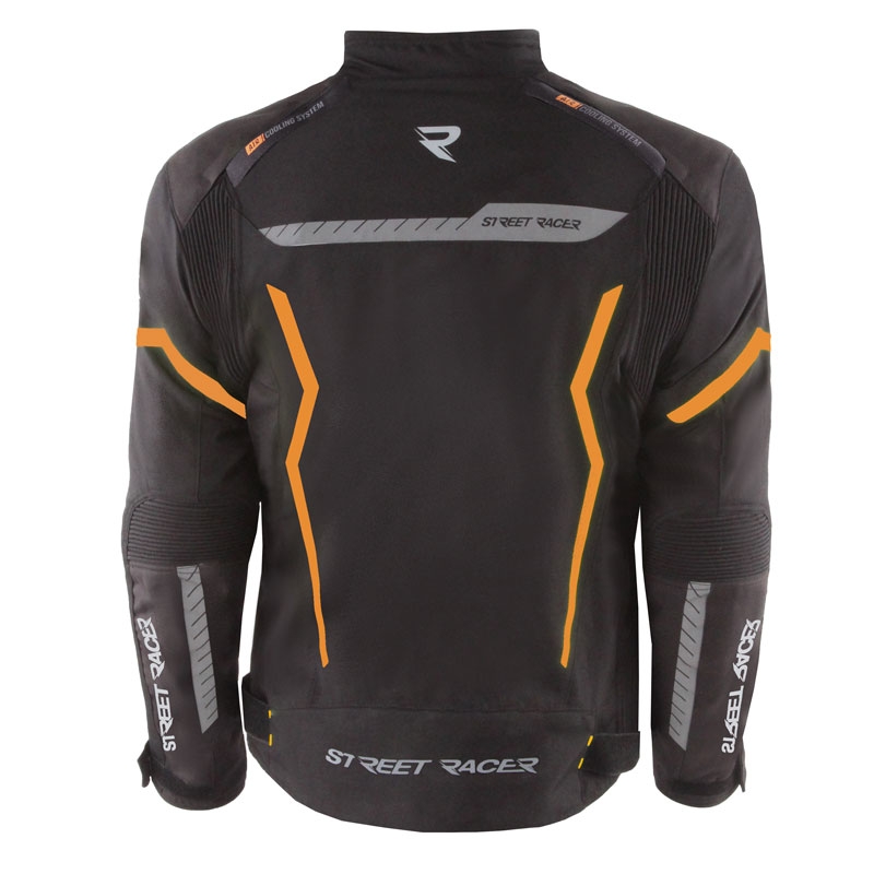 Kurtka motocyklowa Street Racer Flex czarno-pomarańczowa