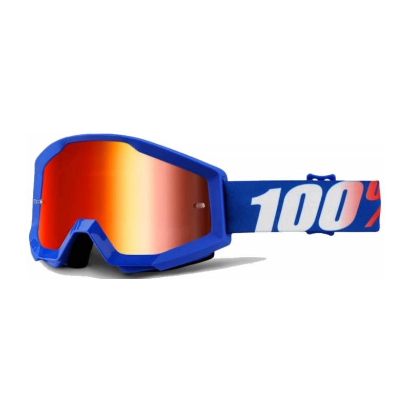 Gogle 100% Strata Nation (czerwona chrom szyba z pinami do folii)