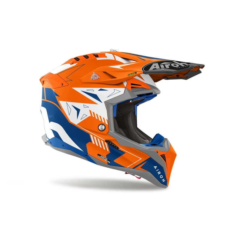 Kask motocrossowy Airoh Aviator 3 Spin fluo pomarańczowy mat